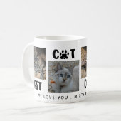 Mug MEILLEUR CAT PAPA JAMAIS Photo Collage Empreinte d (Devant gauche)