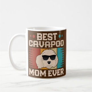 Mug Meilleur Cavapoo Maman Jamais Cool Retro Chien Vin