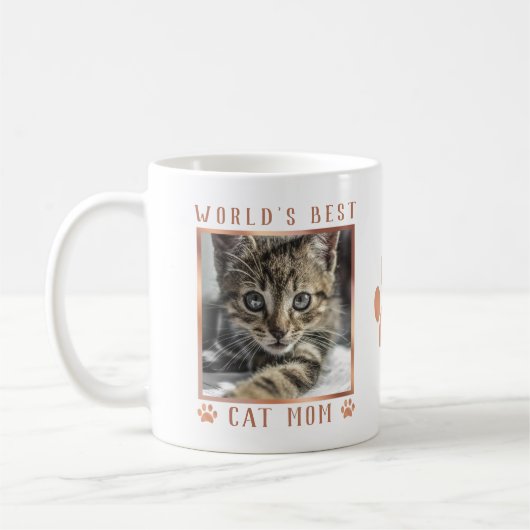 Mug Meilleur Chat au monde Maman Rose Gold Foil Paws p (Gauche)
