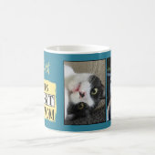 Mug Meilleur chat maman 2 photo nom bleu jaune (Centre)