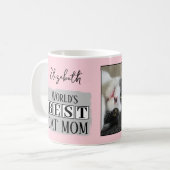 Mug Meilleur chat maman 2 photo nom rose gris (Devant gauche)