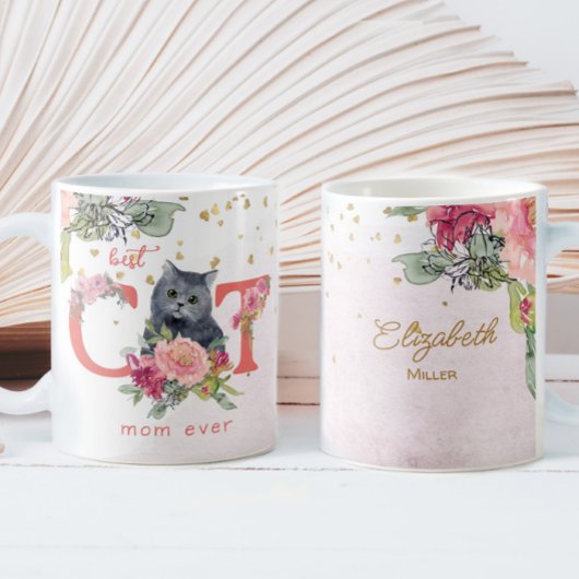 Mug Meilleur Chat Maman Ever Kitten Illustration Fête 