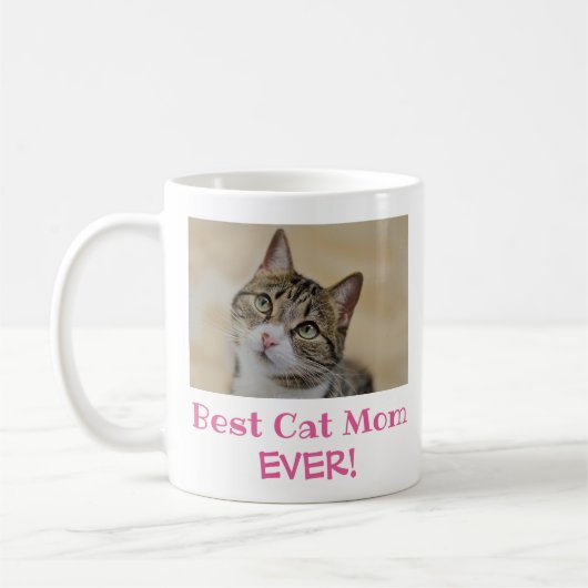 Mug Meilleur Chat Maman Ever Photo Animal Photo (Gauche)