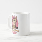 Mug Meilleur Chat Maman Jamais, Drôle Tabby Mère Chat (Devant gauche)