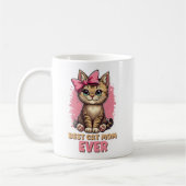 Mug Meilleur Chat Maman Jamais, Drôle Tabby Mère Chat (Gauche)