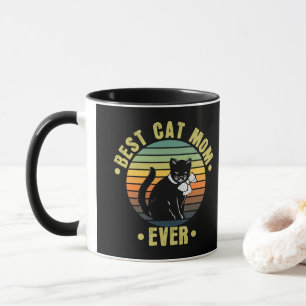 Mug Meilleur Chat Maman Jamais Rétro   Cadeaux pour m