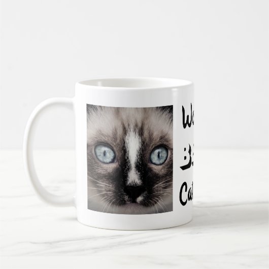 Mug Meilleur chat maman photo du monde (Gauche)