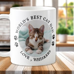 Mug Meilleur Chat Papa Empreintes de pattes du monde P<br><div class="desc">Meilleur Chat Papa du monde ... Surprenez votre chat papa préféré cette Fête des pères, Noël ou son anniversaire avec cette super mignonne tasse photo personnalisée pour animal de compagnie. Customisez cette tasse papa chat avec les photos préférées de votre chat, et le nom. Double face - vous pouvez différentes...</div>