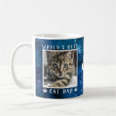 Mug Meilleur Chat Papa Empreintes de pattes Nom Espace (Gauche)