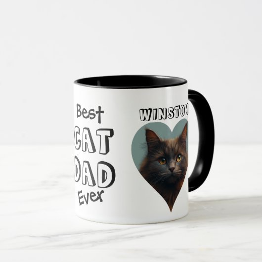 Mug Meilleur Chat Papa Personnalisé Animaux De Compagn (Devant droit)