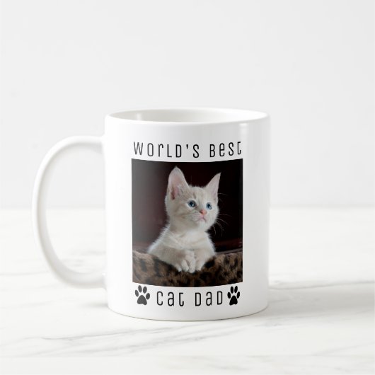 Mug Meilleur Chat Papa Photo personnalisée du monde, N (Gauche)