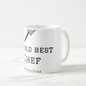 Mug Meilleur chef du monde ajouter nom texte cuisine m (Devant droit)