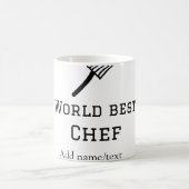 Mug Meilleur chef du monde ajouter nom texte cuisine m (Centre)