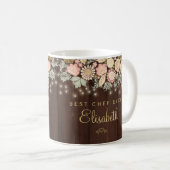 Mug Meilleur chef jamais nom personnalisé élégant rust (Devant droit)