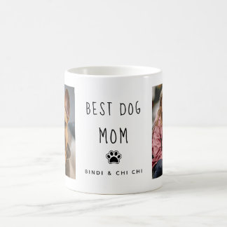 Mug Meilleur chien maman | Deux photos Texte manuscrit