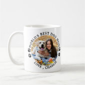 Mug Meilleur chien maman Empreintes de pattes du monde (Gauche)
