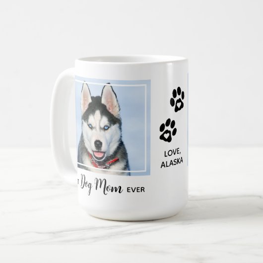 Mug Meilleur Chien Maman Jamais Personnalisé Photo Ani (Devant gauche)