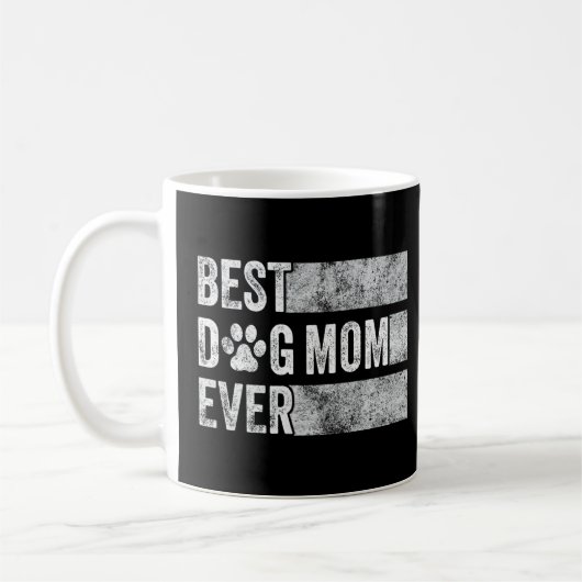 Mug Meilleur Chien Maman Jamais Rétro Chien Maman Mère (Gauche)