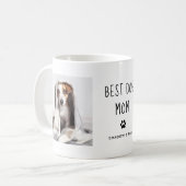 Mug Meilleur chien maman | Texte manuscrit de deux pho (Devant gauche)
