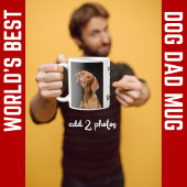 Mug Meilleur Chien Papa Heart Paw 2 Photo du monde