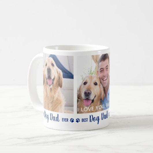 Mug Meilleur Chien Papa Jamais Amusant Bleu 3 Photo (Devant gauche)
