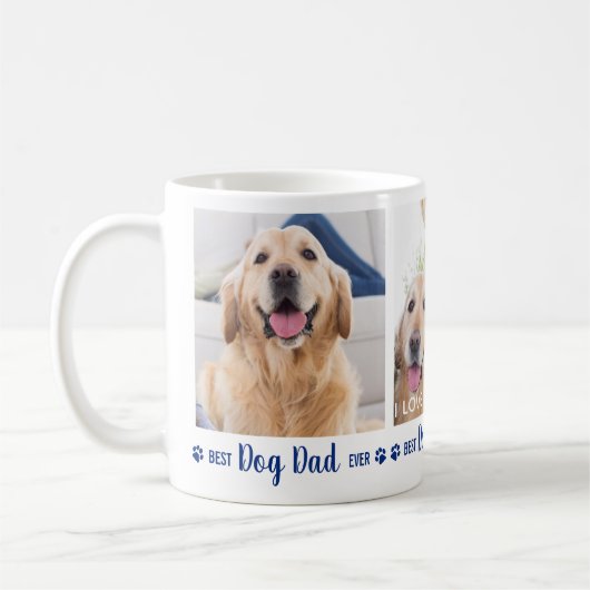 Mug Meilleur Chien Papa Jamais Amusant Bleu 3 Photo (Gauche)