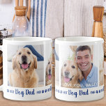 Mug Meilleur Chien Papa Jamais Amusant Bleu 3 Photo<br><div class="desc">Meilleur Papa Chien Jamais... Surprenez votre papa chien préféré que ce soit son anniversaire, sa Fête des pères ou Noël avec cette super mignonne tasse de collage photo personnalisée. Customisez cette tasse de papa chien avec 3 des photos préférées de votre chien, et personnalisez la photo centrale avec le nom....</div>