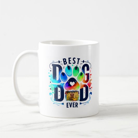 Mug Meilleur Chien Papa Jamais Personnalisé Photo Chie (Gauche)