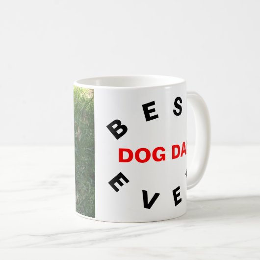 Mug Meilleur Chien Papa Jamais, Photo Chien (Devant droit)