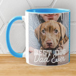 Mug Meilleur Chien Papa Jamais une photo personnalisée<br><div class="desc">Ce design simple et classique est composé de typographie serif et d'ajouter une photo personnalisée</div>