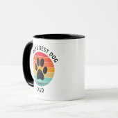 Mug Meilleur Chien Papa Pawprint Retro Sunset Custom (Devant gauche)