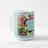 Mug Meilleur Collage de photos de Maman Ever Sky Blue (Devant gauche)