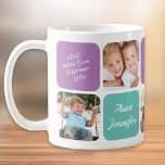 Mug Meilleur collage photo de tante<br><div class="desc">Célébrez une tante préférée avec cette tasse photo personnalisée avec un collage photo de 5 de ses nièces et neveux,  leurs noms,  son nom,  "Meilleure tante jamais" et "Je t'aime" ou "Nous t'aimons",  et si elle s'appelle Tante,  Tia,  etc.</div>
