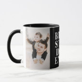 Mug Meilleur collage photo Stepdad Ever 2 Noir (Gauche)