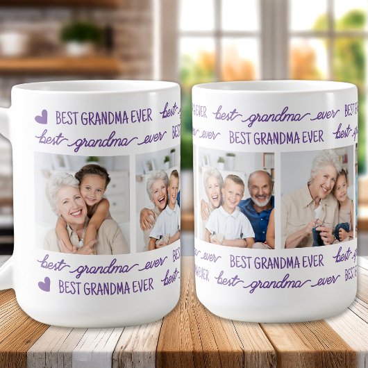 Mug Meilleur Collage photo sur mesure de GRANDMA Ever 