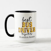 Mug Meilleur conducteur de bus cool jamais ajouter nom (Gauche)
