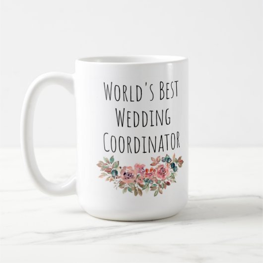 Mug Meilleur Coordonnateur Mariage mondial - Don Merci (Gauche)