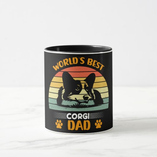 Mug Meilleur Corgi Papa du monde drôle (Centre)