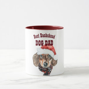Mug Meilleur DACHSHUND Chien Papa Noël Illustré mignon
