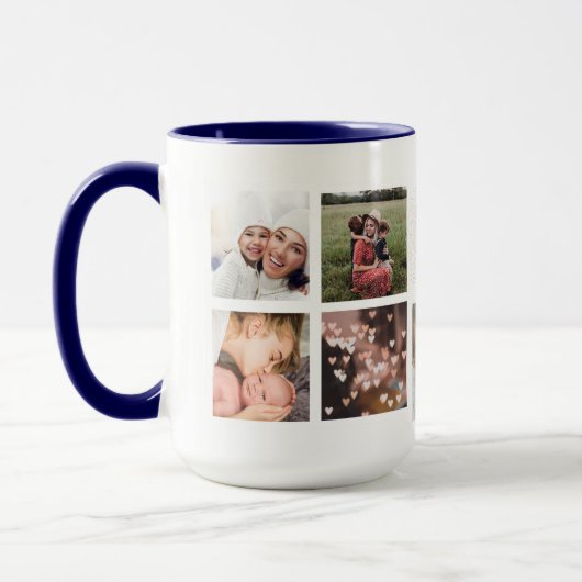 Mug Meilleur DAD Jamais Personnalisé Gold Multi Photo (Gauche)