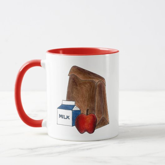 Mug Meilleur Déjeuner Cafétéria Travailleur Apple (Gauche)