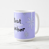 Mug Meilleur design de flocon de neige pour enseignant (Devant droit)