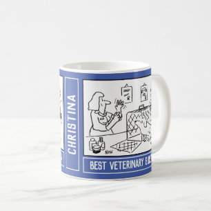 Mug Meilleur dessin de chirurgien vétérinaire avec nom