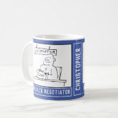 Mug Meilleur Dessin du Vendeur avec Nom Choice. (Devant gauche)