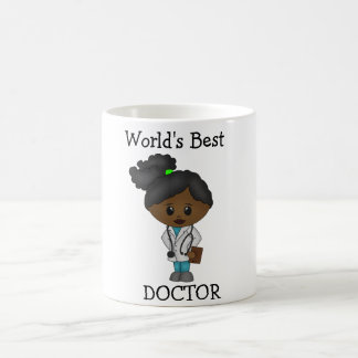 Mug Meilleur Docteur du monde - Jolie Noire Femme Brun