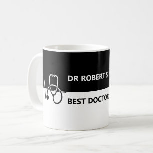 Mug Meilleur Docteur Ever Nom personnalisé Cadeau noir