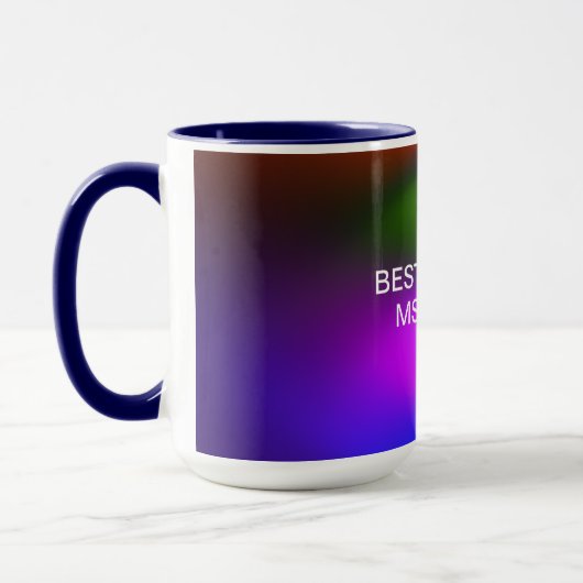 Mug Meilleur enseignant Ajouter le nom Bleu, pourpre,  (Gauche)