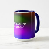Mug Meilleur enseignant Ajouter le nom Bleu, pourpre,  (Devant droit)