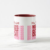 Mug Meilleur Enseignant de 2e année du monde Nom perso (Centre)