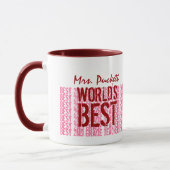 Mug Meilleur Enseignant de 2e année du monde Nom perso (Gauche)
